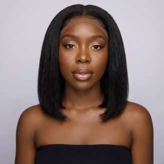 14 Inches Straight Bob Glueless Human Hair Wig