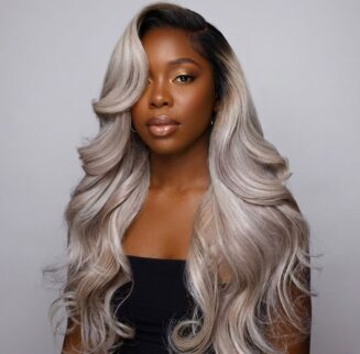 20 inches Ash Blonde Wigs Human Hair 180 Density 13x4 Body Wave Lace Front Wig for Women